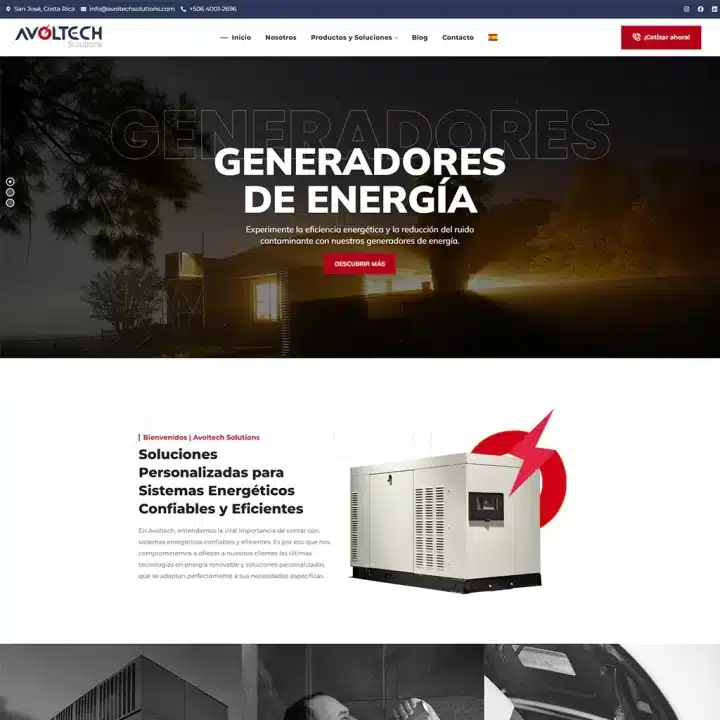 Avoltech - Marketing digital para empresas de venta de equipos eléctricos en Costa Rica